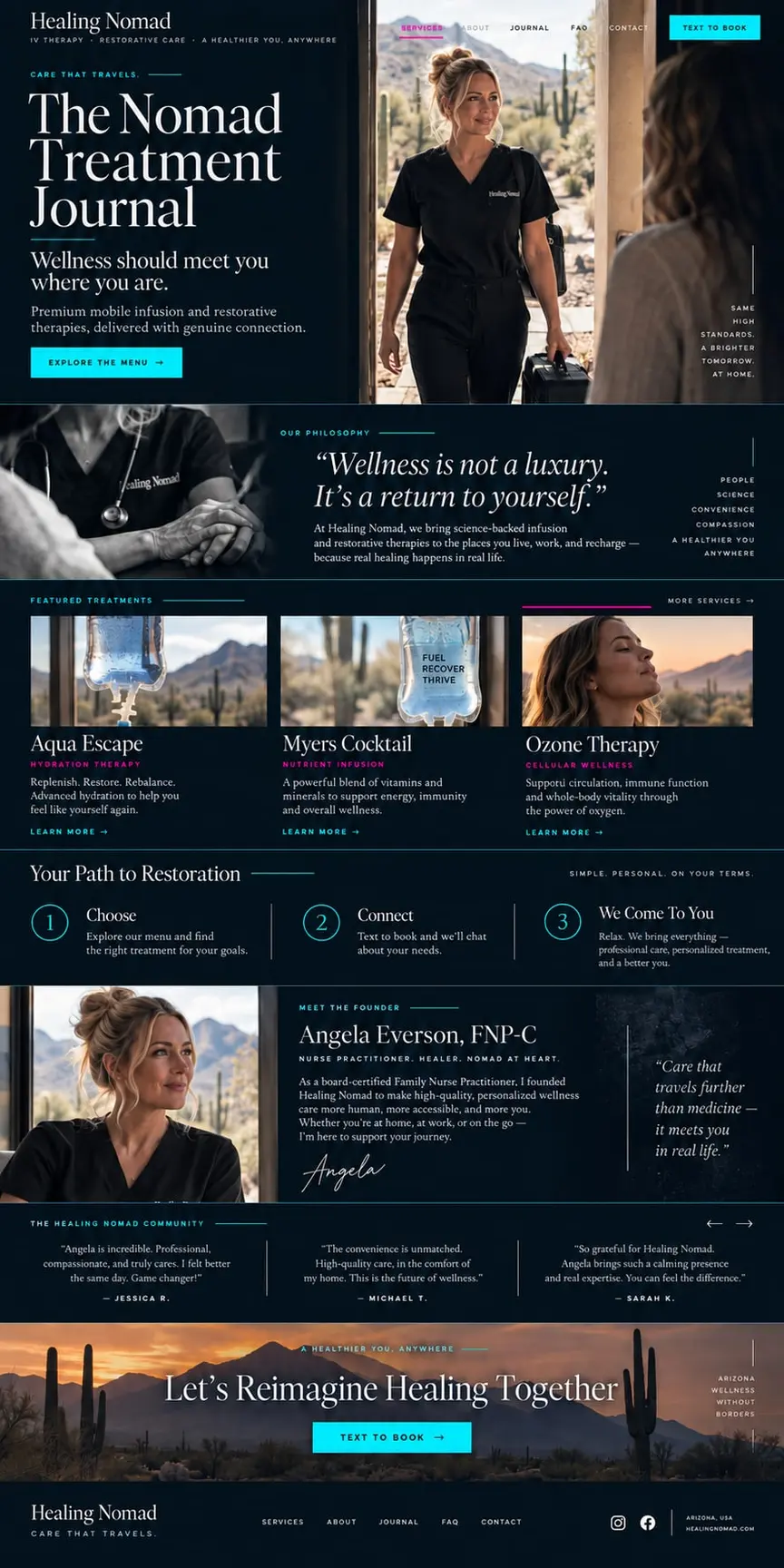 The Nomad Treatment Journal: the concept mockup for Healing Nomad